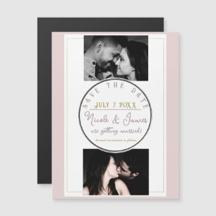 Huitre Rose & Or Moderne Minimaliste Carte de Pré-