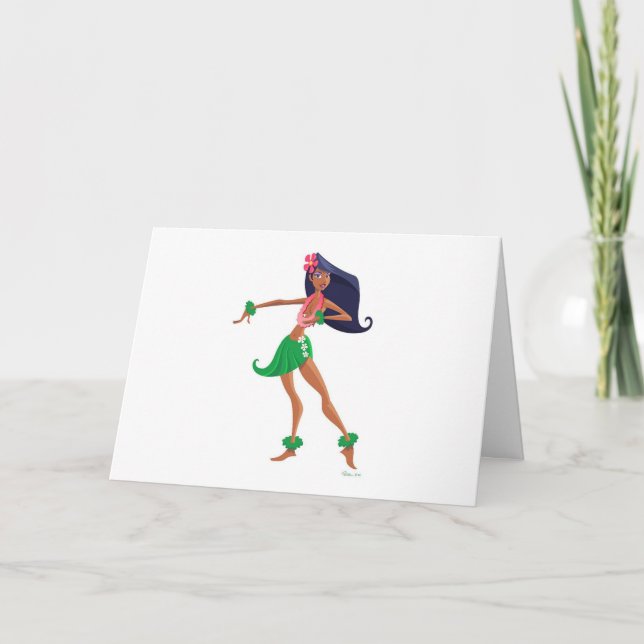 Hula Girl Carte pour notes (Devant)