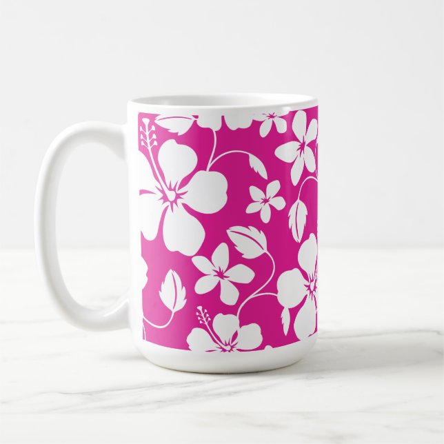 HULA HAÏIENNE (HIBISCUS) MUG DE CAFÉ ROSE CHAUD (Gauche)