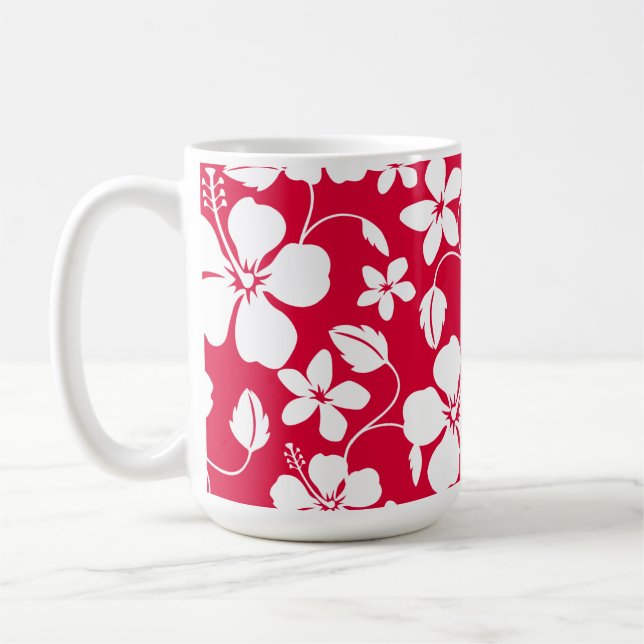 HULA HAÏIENNE (HIBISCUS) MUG DE CAFÉ ROUGE (Gauche)
