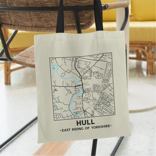 Hull, East Yorkshire City Map Tote Bag (Créateur téléchargé)