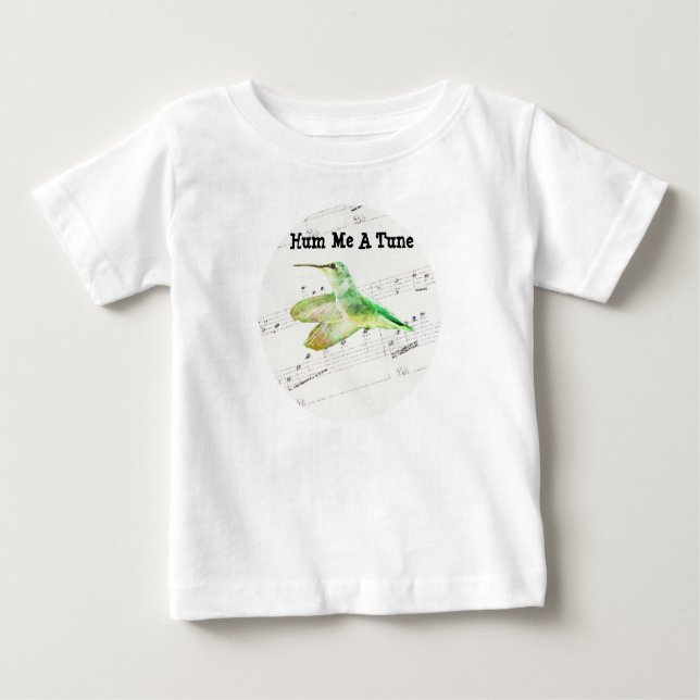 Hum Me A Tune Hummingbird Art Baby T-shirt (Devant)