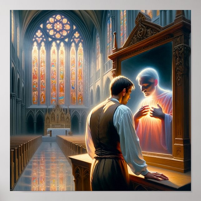 Humain vs Perception Divine Poster d'Art Chrétien (Devant)