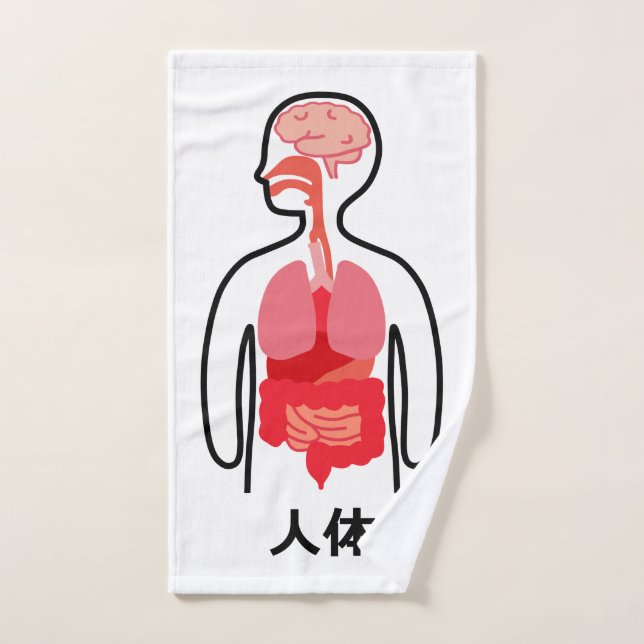 human body in Japanese Kanji (Serviette à main)