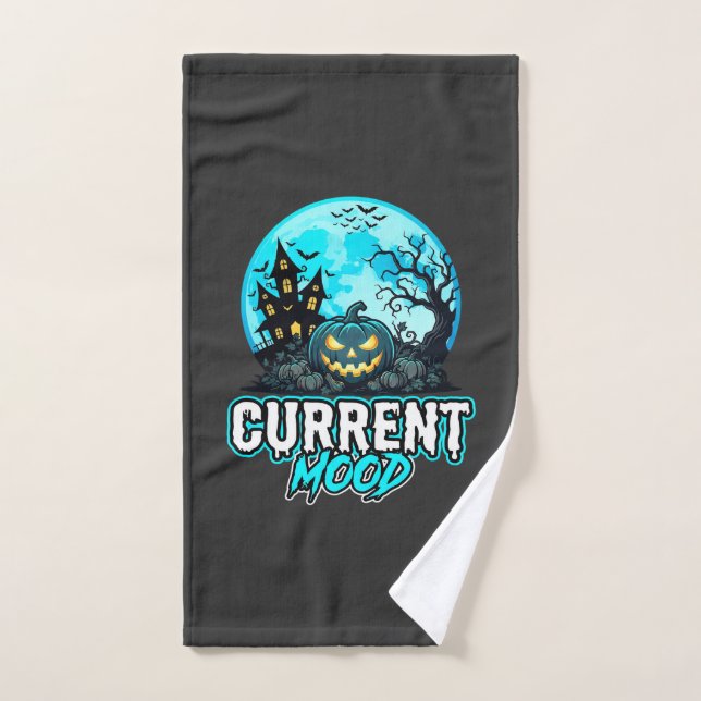 Humeur actuelle d'Halloween Citrouille hantée (Serviette à main)