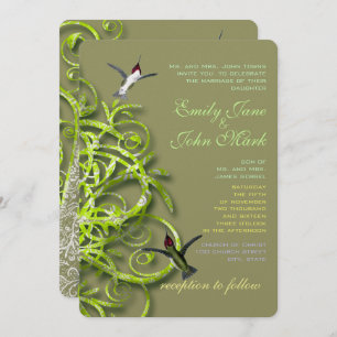 Humminbirds Golden Lime Tree Faire-part de mariage