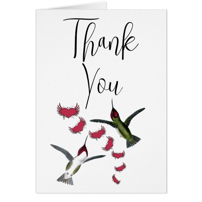 Humming Birds Grunge Hearts with Wings (Devant)