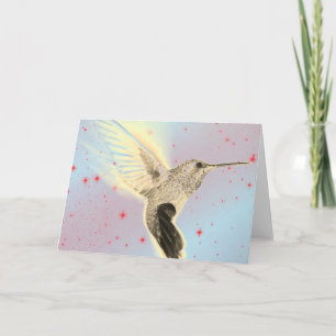 HUMMINGBIRD EN VOL Carte de voeux pliée