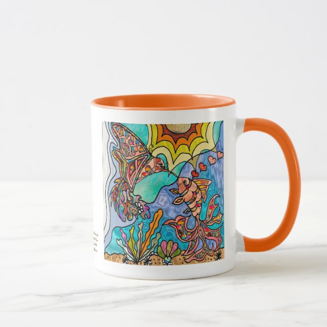Hummingbird Goldfish Reflection Imaginaire Art Mug (Droite)