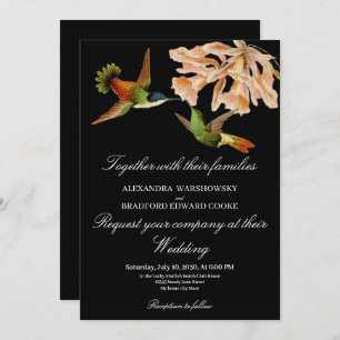 Hummingbird Lily Aquarelle noir blanc Mariage