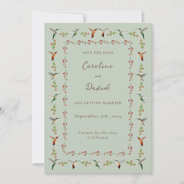 Hummingbird Wedding Save the Date (Devant)