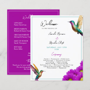 Hummingbirds colorés Purple Daisies Mariage