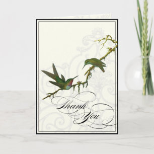 Hummingbirds in Swirls - Mariage Merci Notes