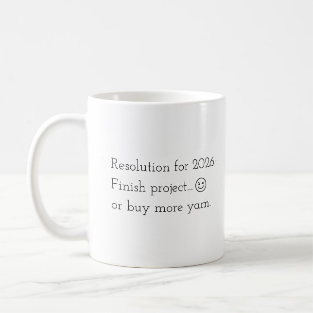 Humor Crochet Resolution for 2026 Mug (Gauche)