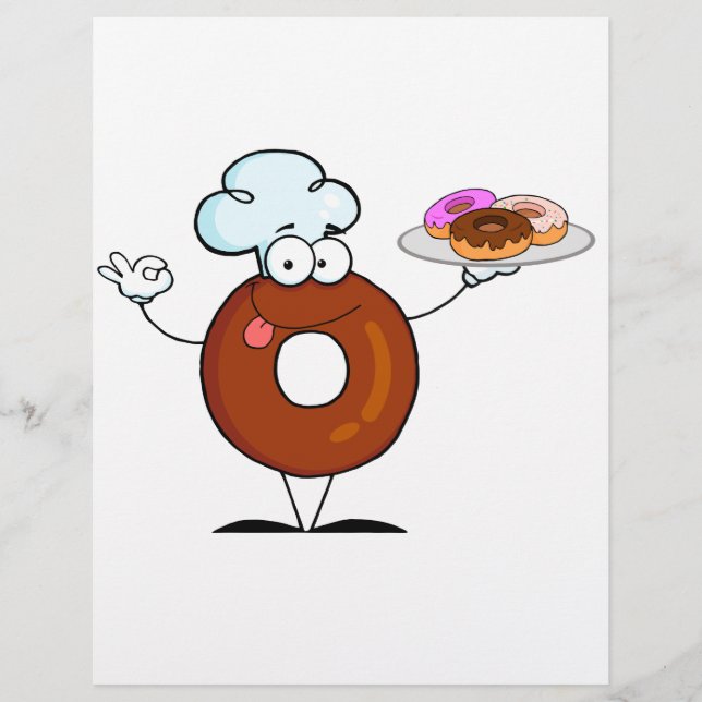 humoriste donut chef personnage de dessin animé (Devant)