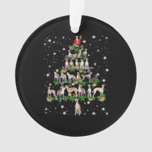 humoriste whippet décoration d'ornement d'arbre de