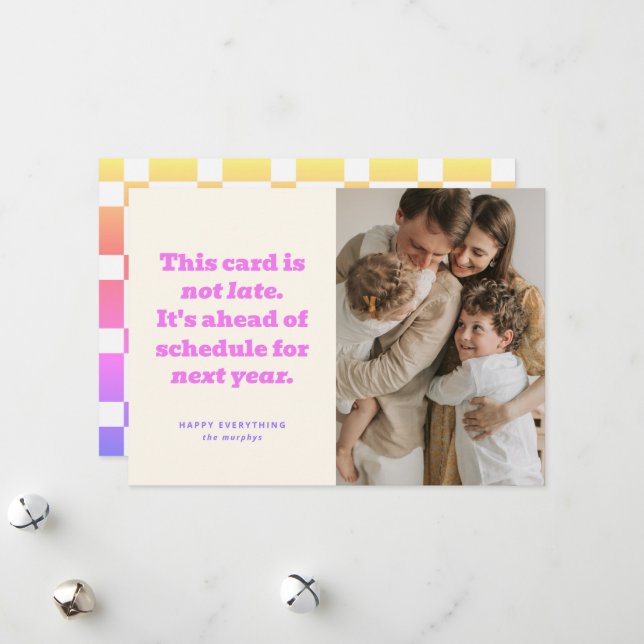 Humoristique Avant Le Carte photo Du Nouvel An (Devant/Arrière en situation)