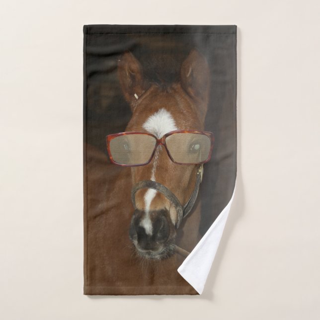 Humoristique Cheval Foie Fumer Cigar Serviette à m (Serviette à main)