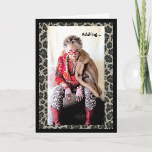 Humoristique étant une carte de voeux pliée pour a