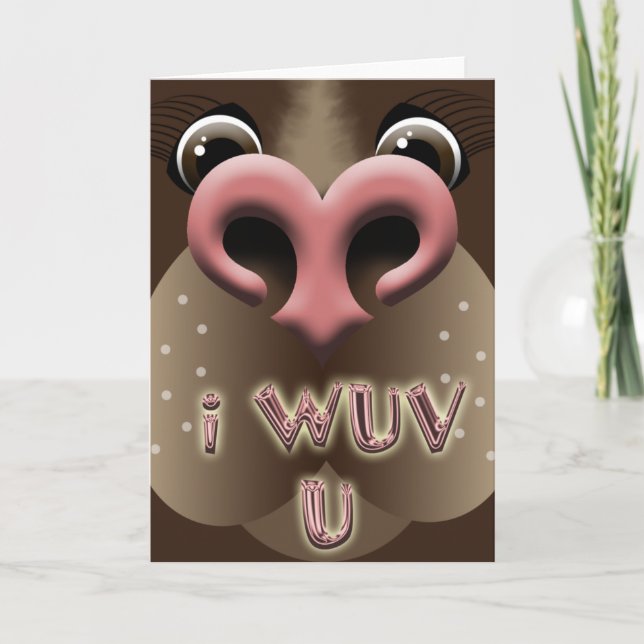 Humoristique Funny Chien Wuv Valentine Carte de vo (Devant)
