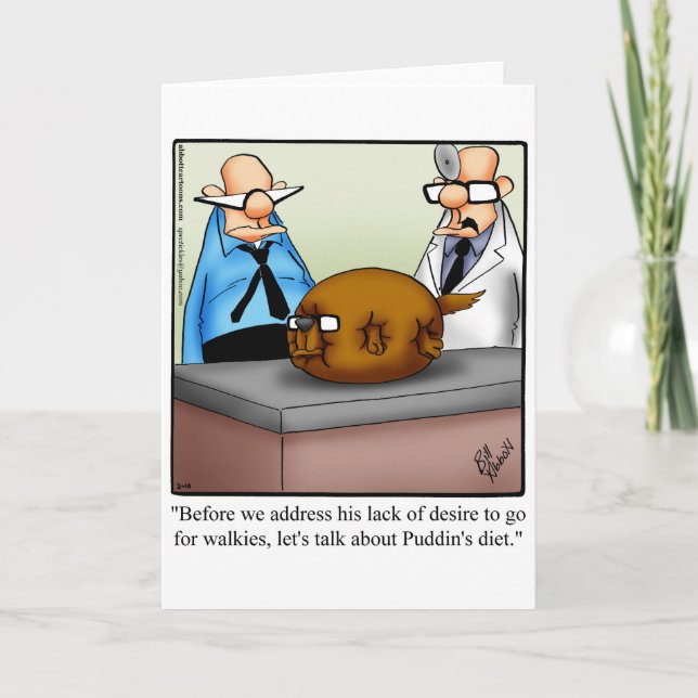 Humour de chien amusant blanc de carte de voeux (Devant)