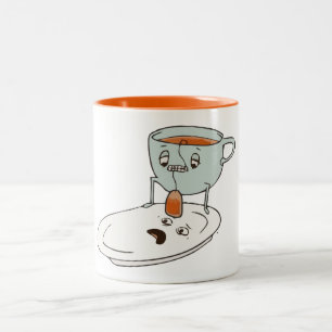 Humour de cuisine de tasse et de plat de Bagger de