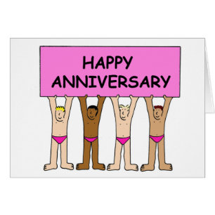 Humour de dessin animé Gay Happy Anniversary