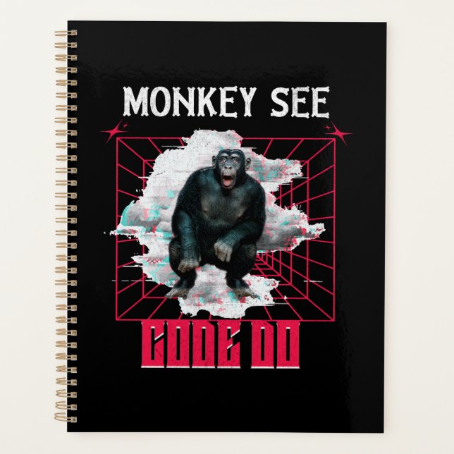 Humour de développeur Web « Le singe voit, code, f (Devant)