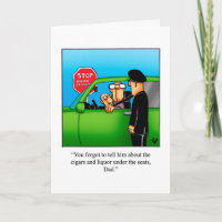 Humour de la carte de voeux de Fête des pères drôl