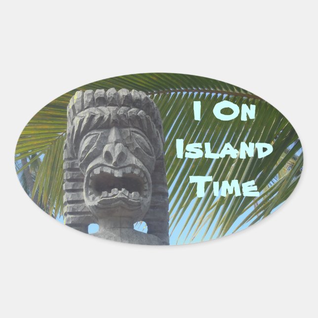 Humour de l'île Hawaii tiki autocollants (Devant)