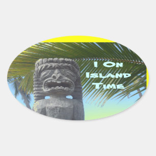 Humour de l'île Hawaii tiki autocollants