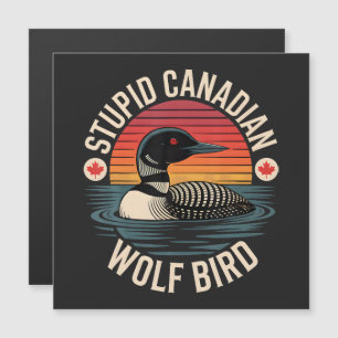 Humour de loon d'oiseau de loup canadien stupide