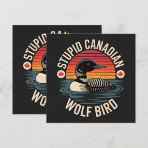 Humour de loon d'oiseau de loup canadien stupide