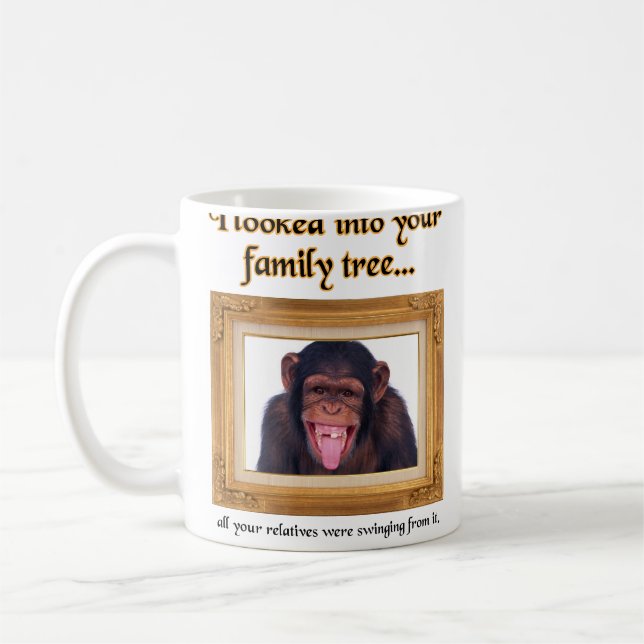 Humour de Mug drôle de singe de l'arbre généalogiq (Gauche)
