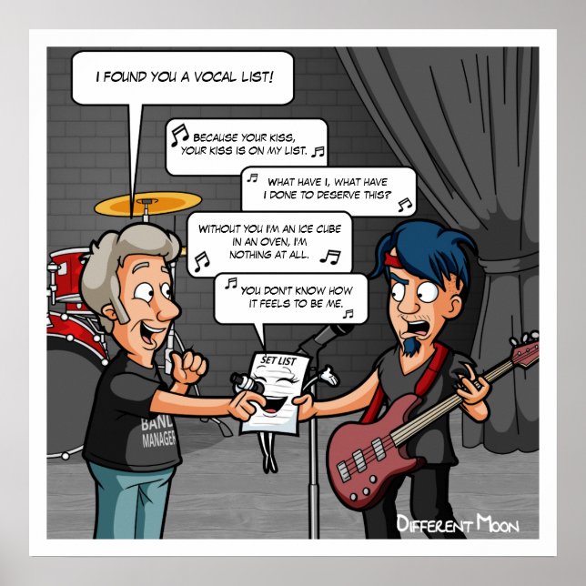 Humour de musique vocaliste Poster de jeu de mots  (Devant)