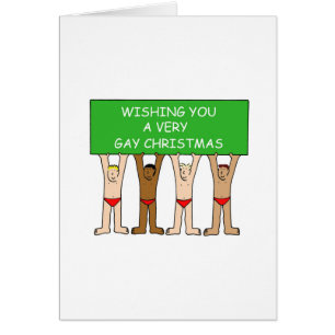 Humour de Noël Gay Cartoon Men in Underpants