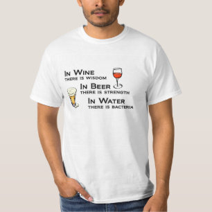 Humour de T-shirt d'amants de vin et de bière