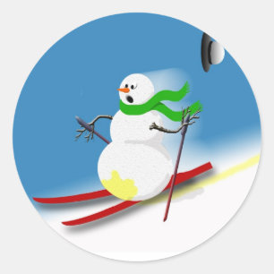 Humour de vacances Noël Joke Stickers Carte Snowma