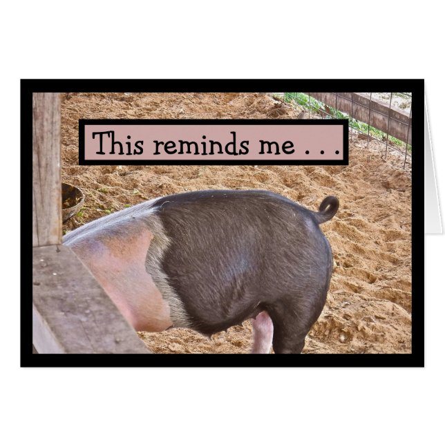 HUMOUR "DÉJEUNONS" / HOG MANGEANT EN PIGPEN (Devant horizontal)