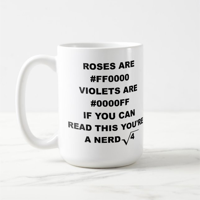 Humour drôle de tasse de poésie nerd de geek (Gauche)