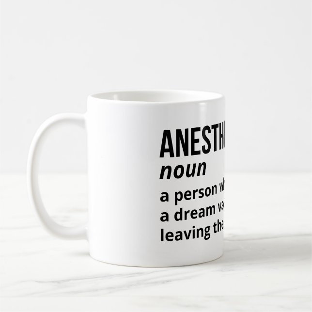 Humour Médicale - Mug de définition d'anesthésiste (Gauche)