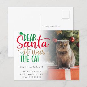 Humour Père Noël C'Était La Carte Postale Cat Phot