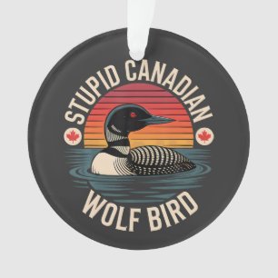 Humour stupide de loon d'oiseau de loup canadien