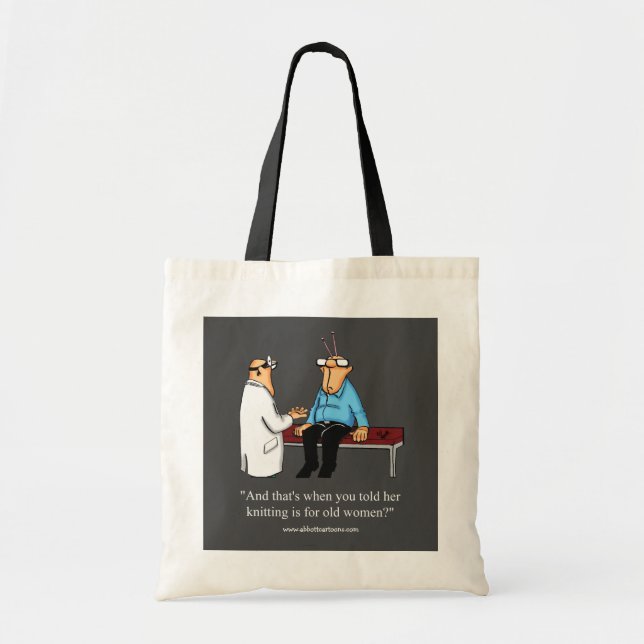 Humour Tricot amusant Sac fourre-tout (Devant)