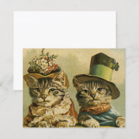 Humour vintage, Chats de mariée victorienne en Cas