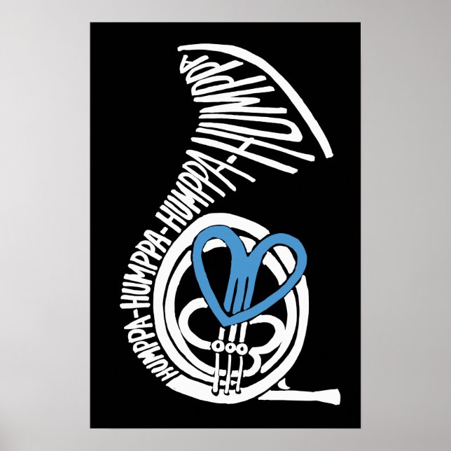Humppa Love Blue Dark Poster or Print (Devant)