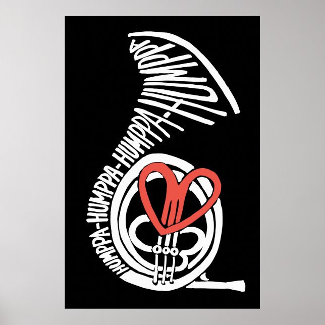 Humppa Love Red Dark Poster or Print (Devant)