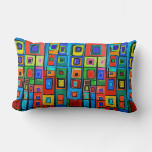 Hundertwasser Carré inspiré Coussin