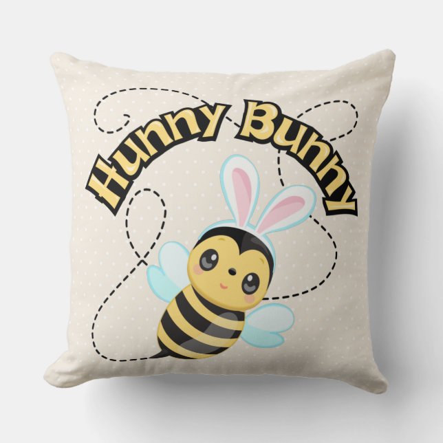 Hunny Bunny Chiffon Crème Polka Coussin (Recto)