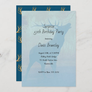 Hunter Antlers Deer Anniversaire Fête Invitation